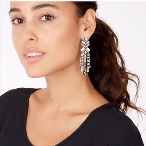 Stella & Dot Cascading Crystal Chandelier Earrings - Brand New! - Picture 4 of 6